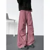 Calça casual da moda, calça longa de perna larga, calça de trabalho CL estilosa e legal estilo americano para homens, outono, plissada, cintura média