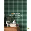 Azulejos de Pared de Cerámica Mosaico Verde Oscuro Retro para Cocina, Comedor, Baño, Lavabo, Piscina