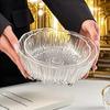 Prato de Frutas Glaciar de Vidro Estilo Japonês Conjunto de Cesta de Lanches de Luxo Leve para Sala de Estar Prato de Frutas Tigela Salah terno Atacado