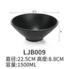 Tigela de Macarrão de Melamina Tigela Plástica Comercial Louça de Porcelana Tigela Preta Japonesa Tigela para Ramen Tigela para Sopa de Carne Tigela Malatang