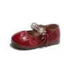Zapatos de Princesa Estilo Coreano para Niñas 2026 Otoño Nuevas Llegadas para Bebés y Niños Pequeños Mocasines de Cuero Suave con Pliegues y Perlas Zapatos Pequeños de Cuero para Niños de Moda