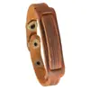 Pulseira Masculina de Couro Retrô Transfronteiriça Europeia e Americana, Pulseira Punk de Couro Simples Acessório de Moda