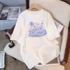 Camiseta de Manga Corta de Algodón Puro para Mujer Verano 2025 Nueva Moda Suelta Adelgazante Camiseta Diseño con Sentido Nicho Top para el Cabello