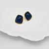 Aretes Elegantes de Resina Estilo Retro Hong Kong Plata S925 con Aguja Bañados en Oro Real Aretes Geométricos Simples Nuevos Aretes de Primavera y Verano Coreanos