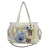 Bolsa Transversal Grande Capacidade Estilo Japonês, Ita Bag Que Pode Esconder Sinais de Luz, Bolsa Ventilador para Estudantes, Bolsa para Broches, Bolsa para Aulas Particulares