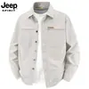 JEEP SPIRIT Chaqueta de Trabajo Jeep Primavera y Otoño Color Sólido Cuello Solapa Manga Larga Chaqueta Casual 100% Algodón Ropa para Hombre