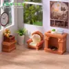 Modelos de móveis em miniatura estilo europeu para exposições de diorama, decorações DIY para casas de boneca e pequenos enfeites feitos à mão