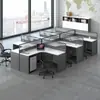 Escritorios de Oficina para Personal de 2/4/6 Personas, Cubículos Esquinero en L con Divisiones, Juego de Escritorio y Silla para Personal