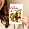 Cartão de Boas Festas de Natal com Ovelhinha Fofa e Árvore de Natal, com Envelope, Mensagem de Bênção para o Feriado, Convite, Cartão de Cumprimentos para Presente