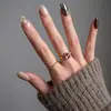 Anillo Popular de Calabaza Auspiciosa Morada de Xiaohongshu, Nuevo Anillo Exquisito de Esmalte Transparente Hielo Estilo Chino, Joyería de Alta Gama de Moda