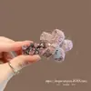 Novo Presilha de Cabelo com Laço de Pelúcia Rosa-Roxo para Outono e Inverno com Design Exquisito de Strass, Presilha Lateral de Alto Valor para Meninas