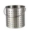 Cubo de Acero Inoxidable Cubo con Fugas Cubo para Freír Cubo Perforado para Escurrir Filtro Cubo de Mano Filtro Cubo para Levantar 30cm