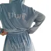 Otoño e Invierno 2026 Moda Ebay Terciopelo Coreano con Pedrería Conjunto Deportivo Casual de Dos Piezas