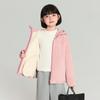 Jaqueta Infantil Pudding Haru 2025 Inverno Nova Jaqueta de Veludo com Capuz para Meninas Jaqueta Quente de Veludo Ollie
