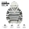 Sudadera a Rayas Estilo Japonés Hong Kong Ins para Hombre, Cuello Redondo Holgado, Diseño de Pareja Otoño e Invierno, Top Holgado de Nicho Perezoso
