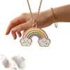DA-25 Arco-Íris DIY Óleo de Gotejamento Acessórios de Liga Pingente Único Corda de Mão Colorida Coração de Arco-Íris Arqueado Pingente Arqueado