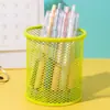 2026 Nuevo Estilo Estilo Ins Portalápices de Malla de Hierro Estudiante Oficina Escritorio Cuadrado Redondo Caja de Almacenamiento Multifuncional