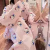 Pijama de Primavera y Otoño para Mujer, Cárdigan de Algodón Nube, Pantalones de Manga Larga, Conjunto Casual para Casa, Estilo Dulce de Fábrica de Gatos para Estudiantes