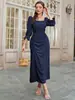 Vestido Bodycon Transparente Estilo Amazon Europeu e Americano com Fenda e Decote Ombro a Ombro, Vestido Brilhante, Vestido de Festa