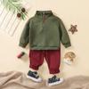 Traje Nuevo para Niños Pequeños de Primavera y Otoño Sudadera Casual de Manga Larga Color Albaricoque con Bolsillo Lateral y Leggings