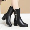Botas de Maternidad Botas Cálidas de Felpa Zapatos Nuevos de Invierno 2021 Cuero Suave Zapatos de Algodón Botas de Cuero para Mujeres de Mediana Edad y Mayores