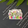Novo Balde de Lenços de Desenho Animado com Laço de Glitter, Patch de Acrílico para Joias, Elemento de Letra, Acessórios de Patch DIY