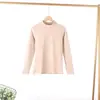 Novo Conjunto de Roupa Íntima Térmica de Cor Sólida Feminino Macio Elástico Gola Semi-alta Veludo Dupla Face Roupas Quentes de Outono e Calças de Outono