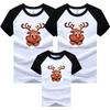 Nueva camiseta de verano de manga corta para padres e hijos, conjunto familiar de manga raglán, versión coreana de ropa infantil holgada, una generación de blanco y negro