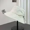 Chapéu bucket para afinar o rosto com gravata borboleta, chapéu de proteção solar, estilo coreano, leve, secagem rápida, chapéu de pescador de verão para mulheres, versátil e respirável