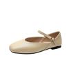 Sapatos Vovó Retro Estilo Francês com Corte em V, Sapatos Mary Jane Versáteis de Couro Macio Confortável com Tira Única, Sapatos Baixos de Tamanho Grande para Mulheres