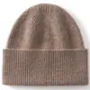 Gorro de tricô de cashmere listrado liso, unissex, quente, protege as orelhas e versátil