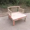 Poltrona Branca de Madeira Maciça Não Acabada Estilo Chinês, Cadeira para Bay Window, Cadeira com Pernas Cruzadas, Cadeira de Meditação, Cadeira para Pet, Encosto de Mesa e Cadeira