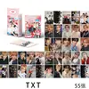Cartões Fotográficos com Texto, Conjunto de Caixa com 50, Choi Soobin, Choi Yeonjun, Choi Beomgyu, Kang Taehyun, Hyun Ningkai, Cartões Lomo a Laser