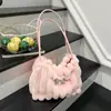 Bolso de Peluche para Mujer 2025 Nuevo Estilo de Moda Simple Bolso de Axila de Peluche Bolso de Hombro Satchel con Textura de Peluche de Moda