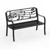 Silla de Hierro Forjado Estilo Nórdico Silla Doble de Ocio Silla de Café con Respaldo Creativo Banco de Parque Muebles de Exterior de Hierro Forjado para Jardín