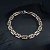 Acero de titanio, resistente al descoloramiento, pulsera rayada para hombre, estilo hip-hop, lujo ligero, sensación de alta gama, moderna y versátil para el uso diario, accesorio de moda