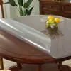 Mantel individual redondo transparente de vidrio suave de PVC para mesa, mantel transparente para mesa de café y mesa de comedor, de alta gama, impermeable, a prueba de aceite, lavable, disponible para entrega