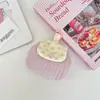 64151 Monedero acolchado floral cremoso con diseño de broche de color contrastante, bolsa portátil de almacenamiento para labiales de estudiante y auriculares