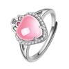 Anillo Corona de Corazón de Celebridad de Internet Cristal Rosa Japonés Lujo Ligero Anillo Reina de Corazón Anillo Eterno Mi Corazón de Celebridad de Internet
