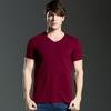 Camiseta masculina de manga curta, gola redonda, cor sólida, base justa, lycra, algodão, branca, meia manga, slim fit, preta, camiseta esportiva