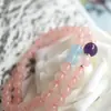 Ins diseño de nicho pulsera de cristal rosa multi-círculo moda para mujer pulsera collar de piedra Tianhe amatista joyería de doble uso