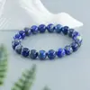 Pulseira Popular de Cristal Transfronteiriça 8mm Esmeralda Vermelha Ametista Cristal Morango Lápis Lazúli Pulseira de Pedra Natural Fábrica Atacado