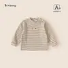Ropa para Niños Bangxuan Ropa Sencilla de Invierno Camiseta de Manga Larga para Bebé Ropa de Rayas Cuello Redondo Capa Base para Bebé y Niño Pequeño Camiseta Interior para Bebé y Niño Pequeño