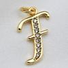 Nuevo colgante de cobre con letras de circonita microincrustadas en oro de 18 quilates, chapado en color, sencillo y a la moda, para collar y pulsera, accesorios DIY