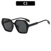 Gafas de sol poligonales de estilo nuevo de moda europea y americana, personalizadas y versátiles, gafas de sol casuales de alta gama para mujer, gafas anti-UV