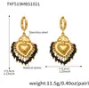 Acero Inoxidable Piedra Natural Borla Corona Corazón Estampado Cerámico DIY Multi-Accesorio Colgante Collar Aretes Set para Mujeres
