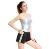 Comercio Exterior Estilo Caliente Sexy Brillante Cuero Charol Goma Metálico Ropa de Mujer Bandage para el Pecho Ropa para Discoteca Escenario