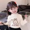 Y2522# roupas infantis e para meninas novo casaco de outono de veludo Coringa camiseta de manga comprida camiseta básica camiseta