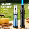 Encendedor de soplete resistente al viento de alta temperatura para puros, moxibustión, recargable, llama azul invertida de 360 grados para barbacoa y camping