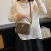 Nova Bolsa Feminina Monograma Europeu Americano Estampa Retrô Pequena Quadrada Versátil Moda Grande Capacidade Ombro Transversal